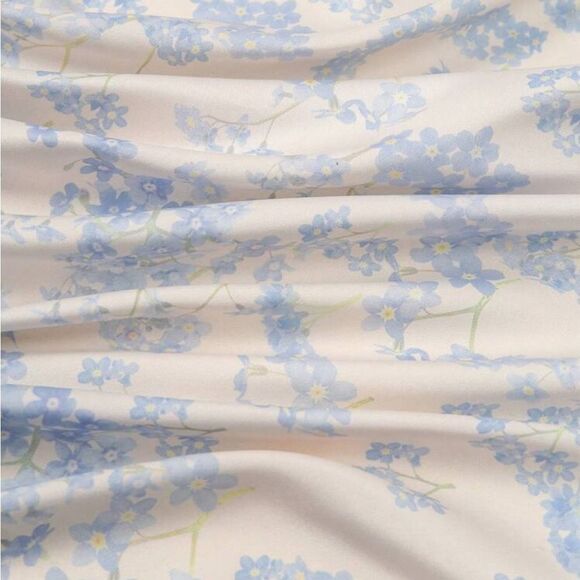 Blue and Green Floral Scarf A1400 - Picture 3 of 5